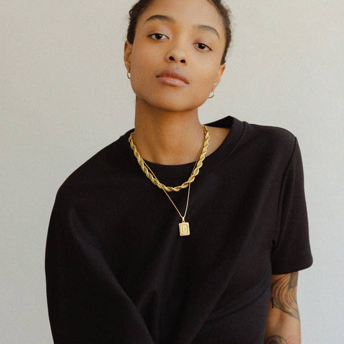 Katinki – wholesale Pendant/charm necklace – Personalized Initial Rectangle Medallion Necklace9