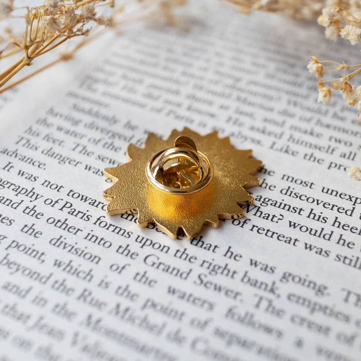 Basically Britt - Wholesale Lapel Pin/Button - Sunflower Enamel Pin Yellow2