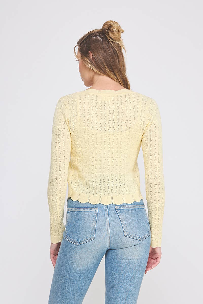 Allie Rose - Wholesale Cardigan - Women's - Lightweight Pointelle Cardigan10