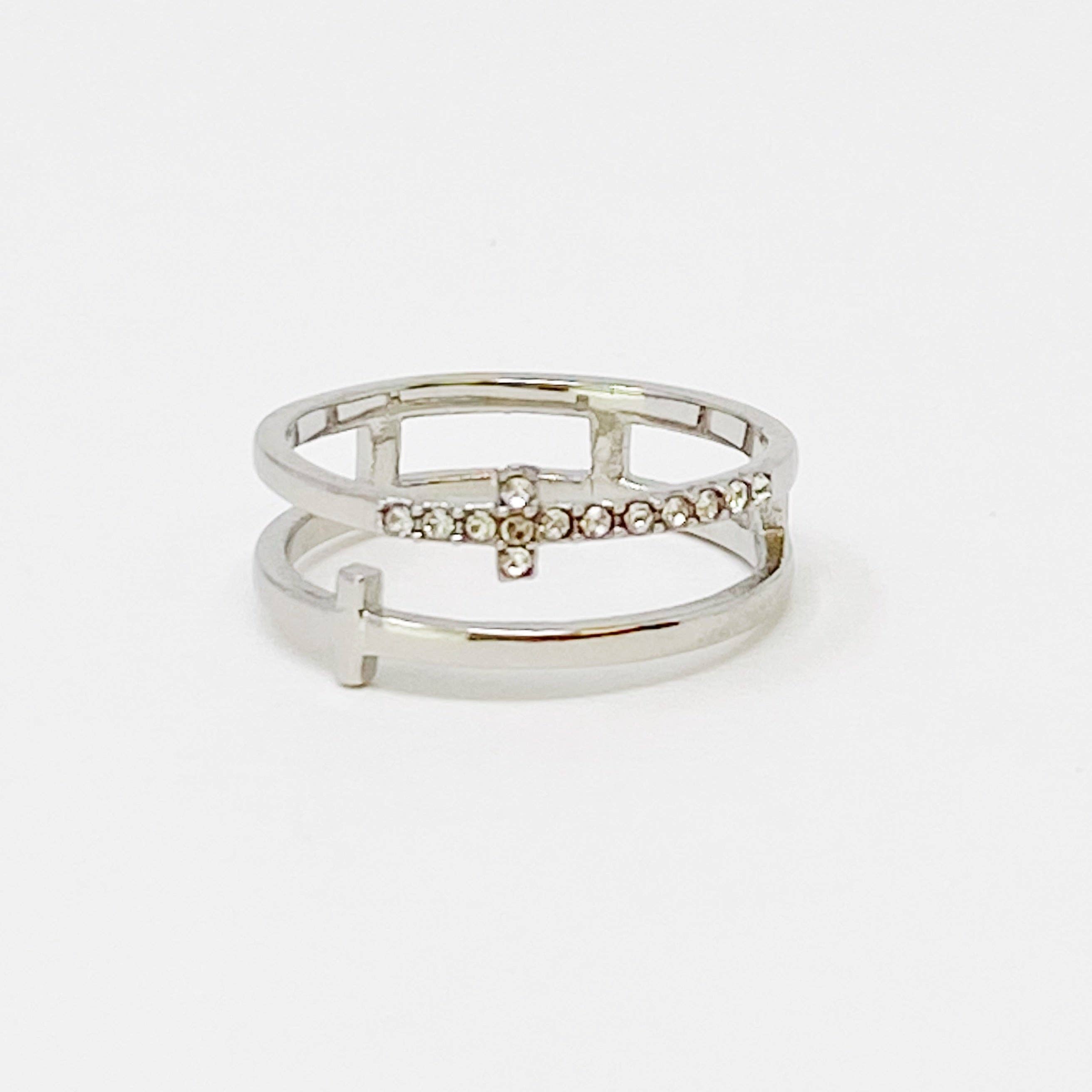 Ellison+Young – wholesale Multi-stone ring – Forever Double Cross Ring1