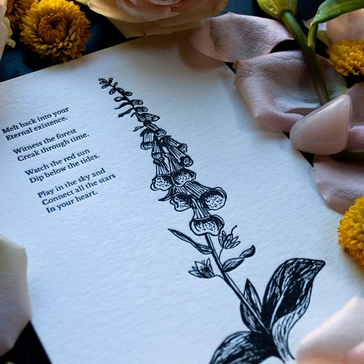 Velvetback - Wholesale Art Print - Foxglove 5" x 7" Botanical Letterpress Print6