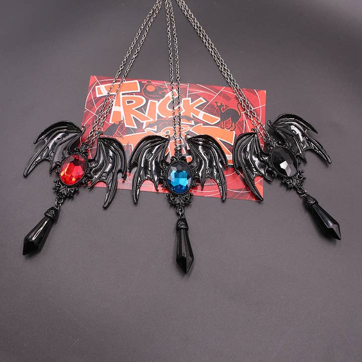 Tourtiwi – wholesale Pendant/charm necklace – Halloween Gothic Bat Wings Pendant Necklace13