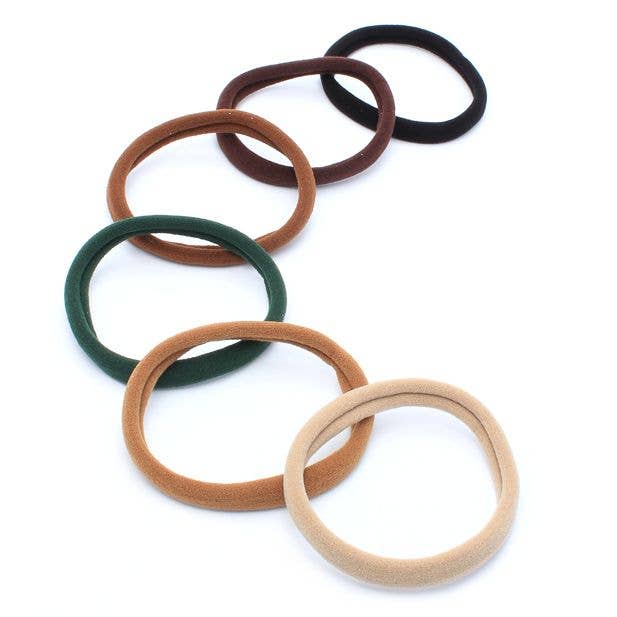 Inca UK – Großhandel Haargummi – Damen – XL-Jersey-Gummibänder — Naturfarben — Karte mit 6 Stück — 1 cm dick1