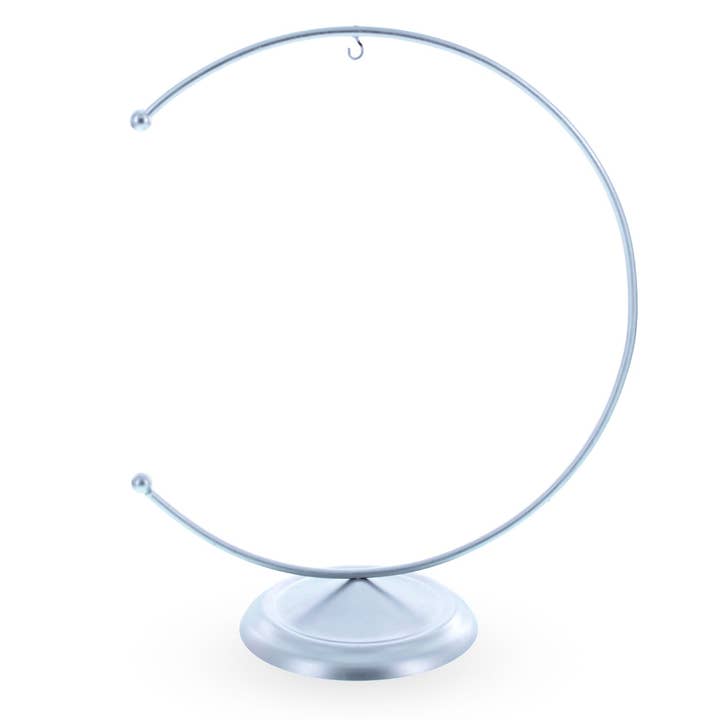 BestPysanky – Großhandel Verzierung – C-förmiger Dekoständer aus massivem Metall, 15,9 Zoll, silberfarben