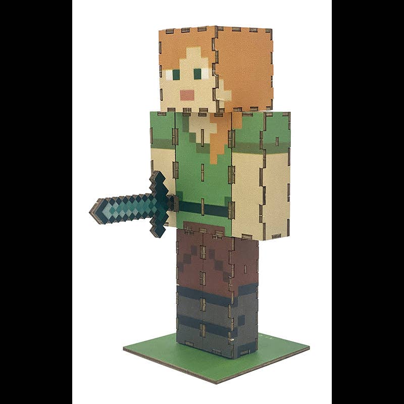 Insight Editions - #1 Pop Culture Publisher - Wholesale DIY Craft Kit - IncrediBuilds: Minecraft: Alex 3D Wood Model Kit2