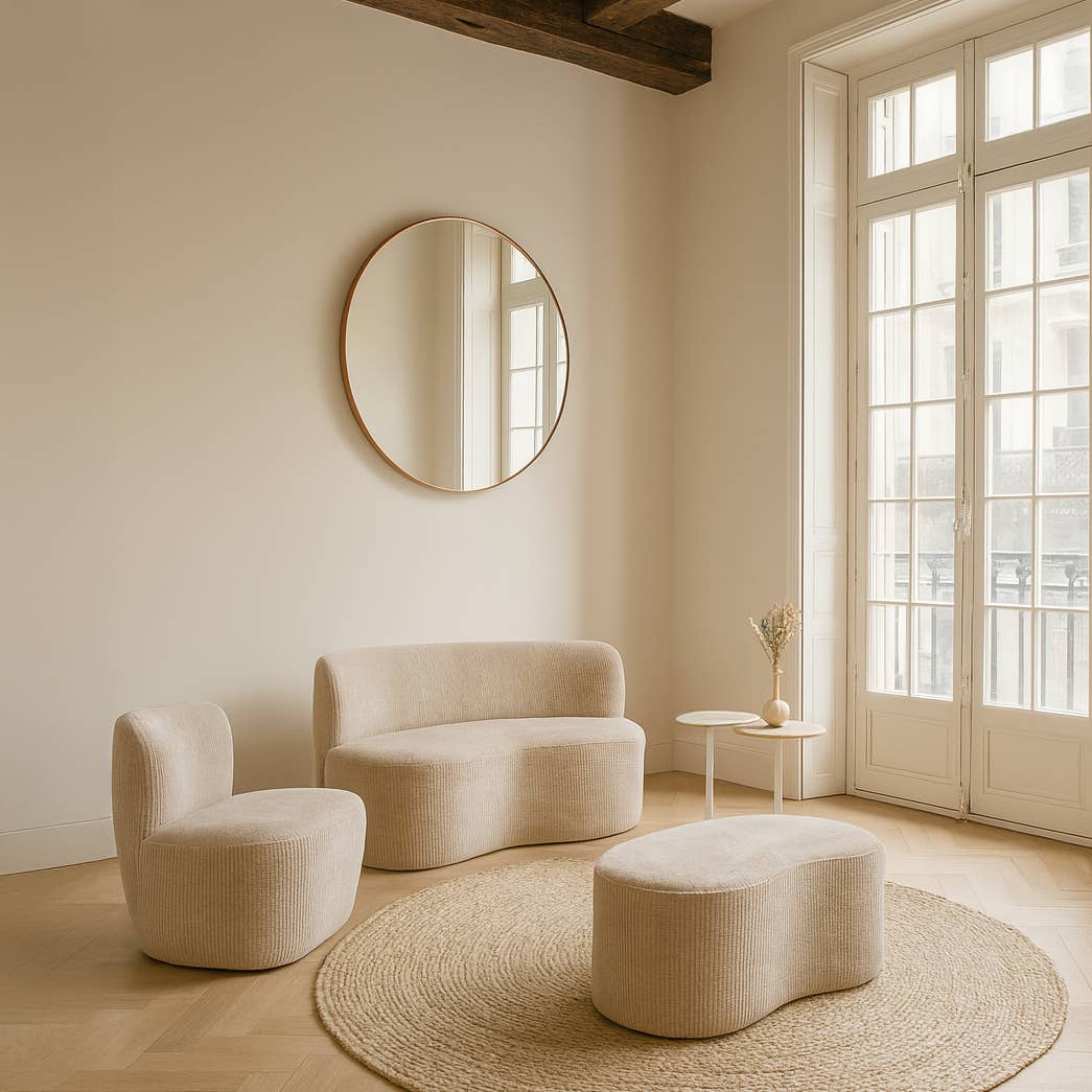 Now's Home - Wholesale Sofa - BEIGE CORDUROY FABRIC ARMCHAIR 65X71X68CM COME3