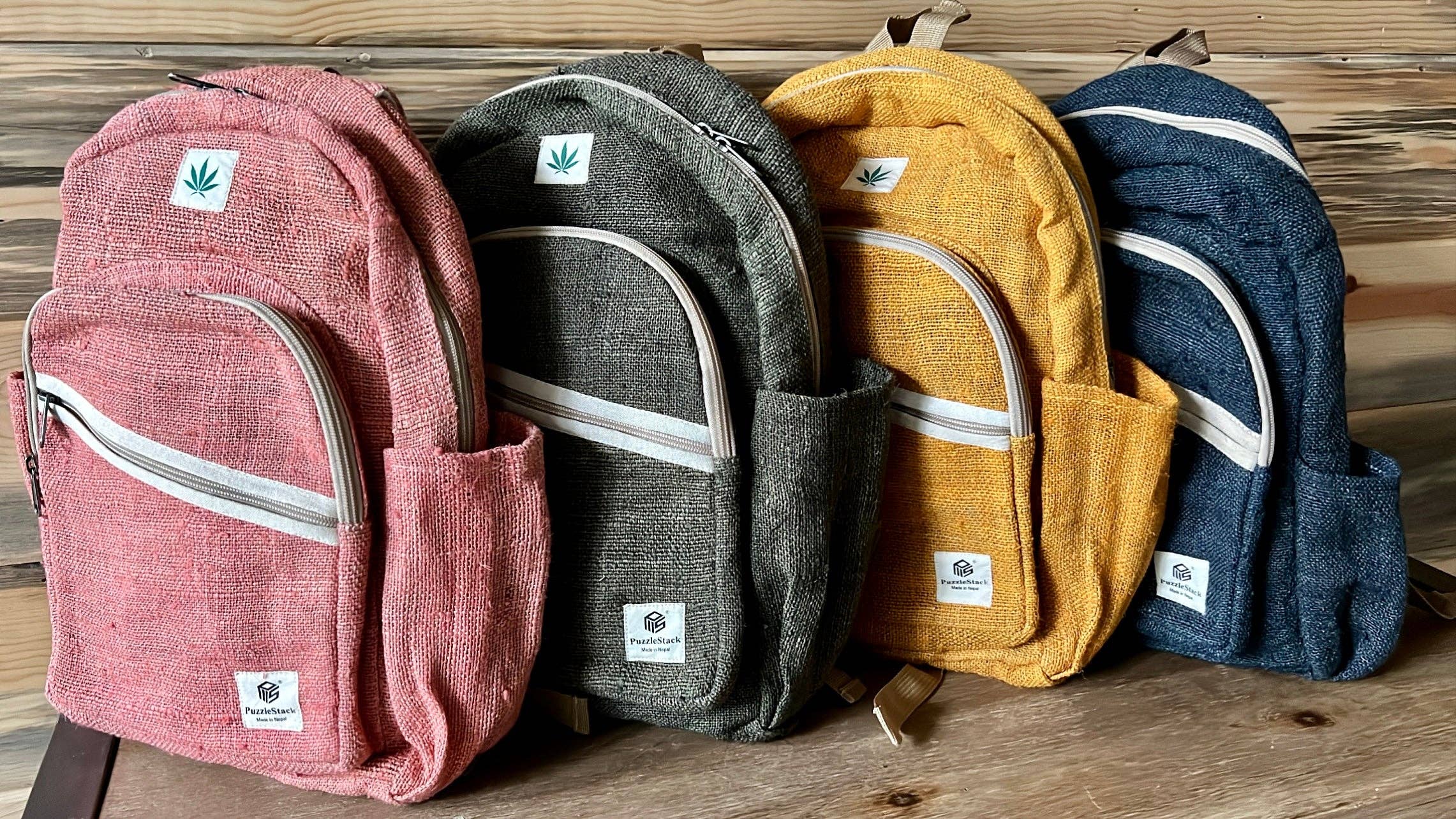 PuzzleStack - Wholesale Backpack - Women's - Yellow Kumari Pure Hemp Backpack10