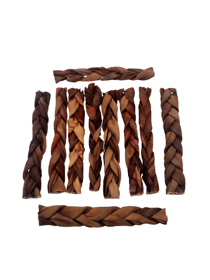 Dibo Pet Foods - Wholesale Pet Treats - Dog - Thin Braided Beef Collagen Stick – Brown 4-6″ long2