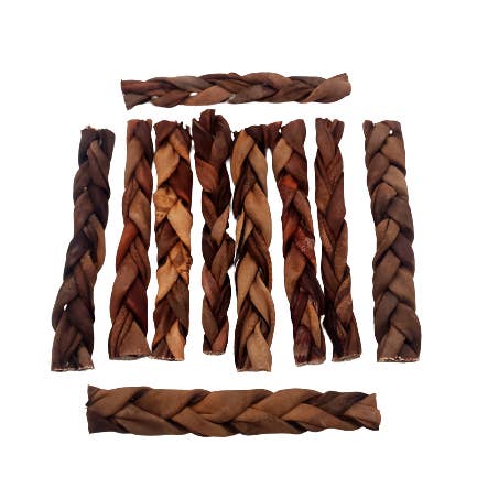 Dibo Pet Foods - Wholesale Pet Treats - Dog - Thin Braided Beef Collagen Stick – Brown 4-6″ long2