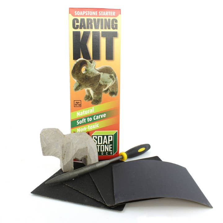 Stonebridge Imports - Wholesale DIY Craft Kit - Soapstone Carving Kit - Make 3D Art 🦉🐢🐈 Choose Your Animal5