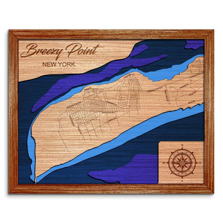 Breezy Point New York Djupkarta - Hem- och väggdekoration för wholesale av Premier Gifts and More