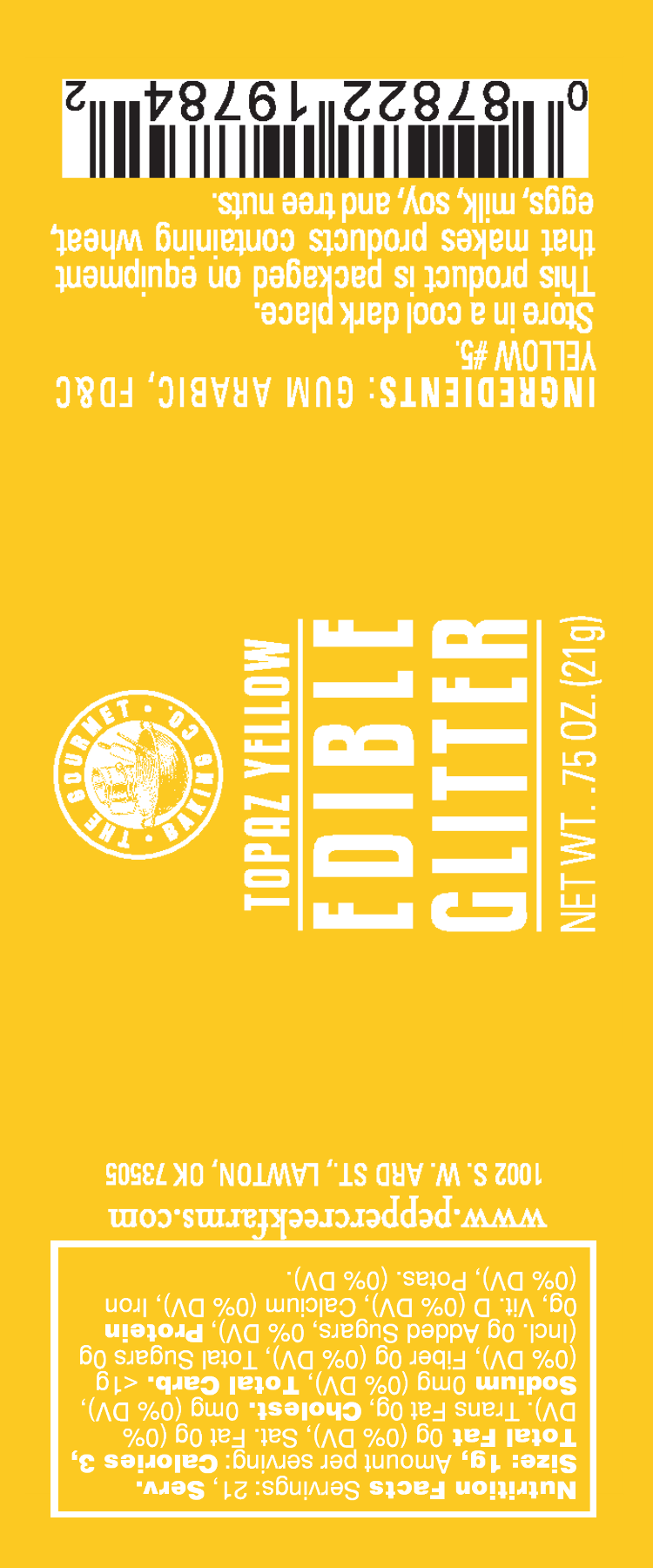 Pepper Creek Farms – Engroshandel Glitter – Topaz Gul spiselige Glitter 0,75 Oz.2