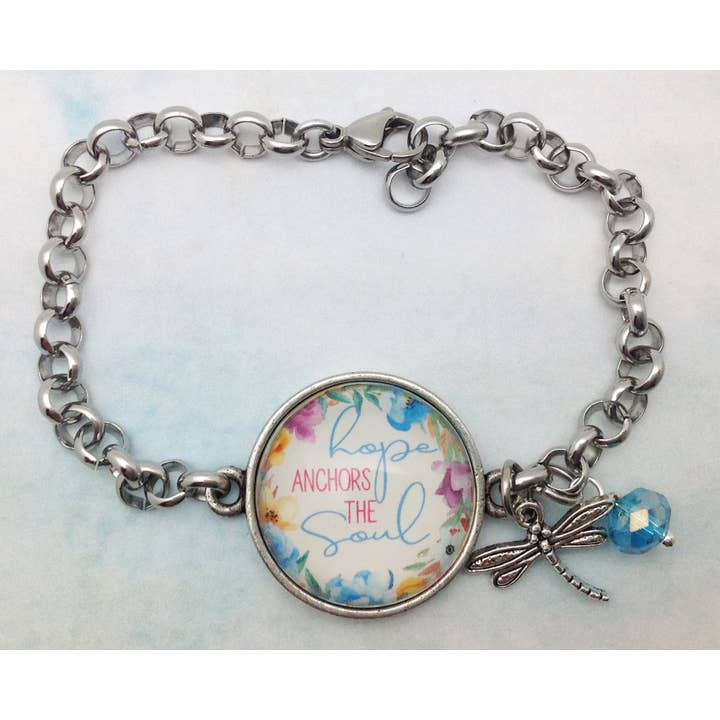 Bracelet Rolo en étain ancre l'âme de l'espoir pour la vente par Urban Charm