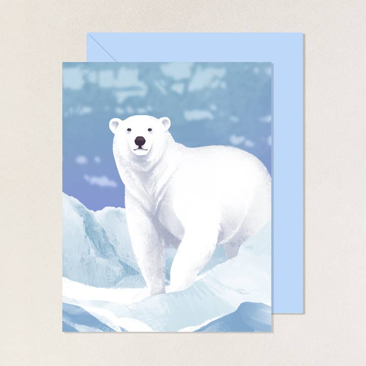Tarjeta de felicitación de oso polar con sobre para venta al por mayor de The Snow Finch
