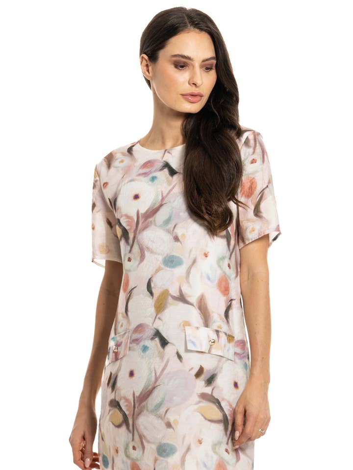 Adore - Wholesale Dress - Women's - A325-A -Tunic Floral Dress