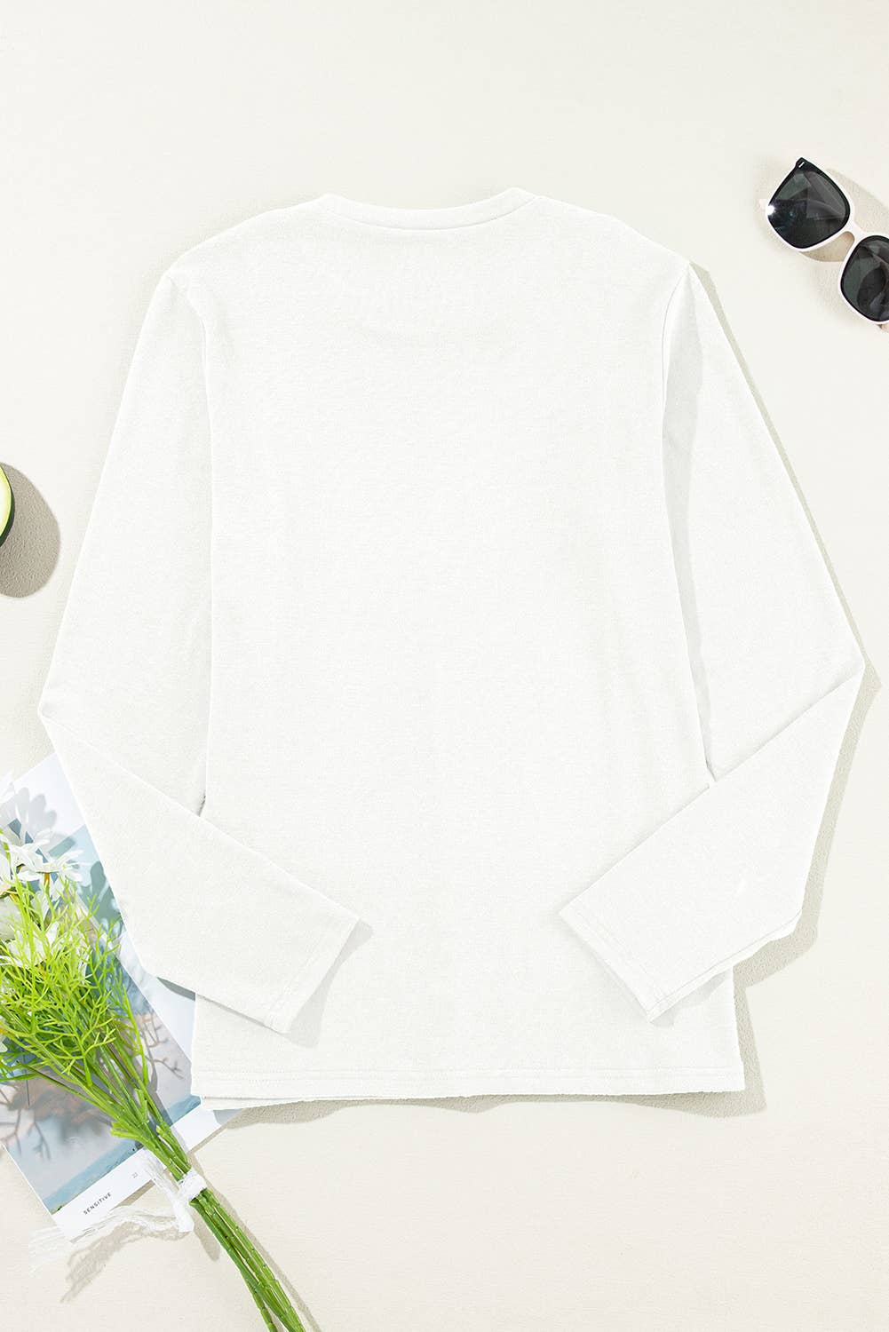 FULL TIME PURCHASE - Wholesale Knit Top - Women's - Solid Exposed Seam Crew Neck Long Sleeve Top24