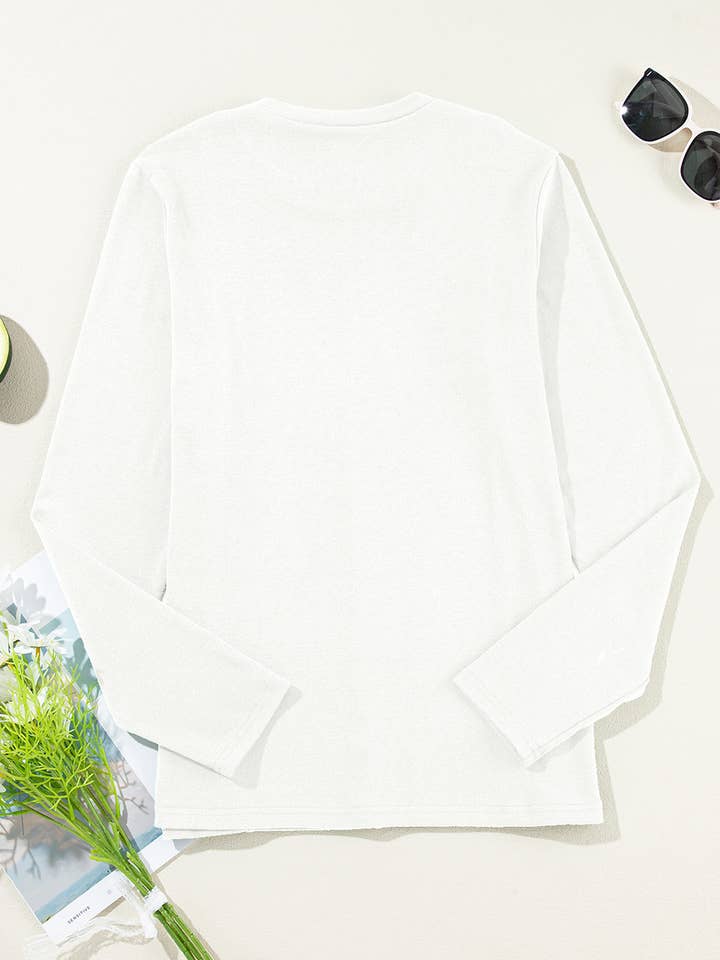 FULL TIME PURCHASE - Wholesale Knit Top - Women's - Solid Exposed Seam Crew Neck Long Sleeve Top24