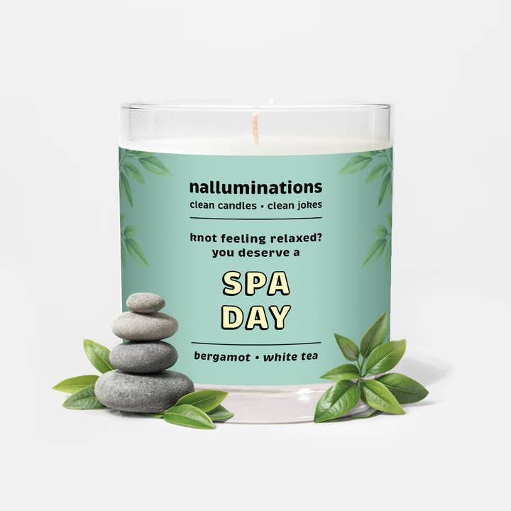 Nalluminations® - Clean Candles, Clean Jokes - Wholesale Jar/Filled Candle - White Tea & Bergamot Candle | Clean Candles, Clean Jokes 1