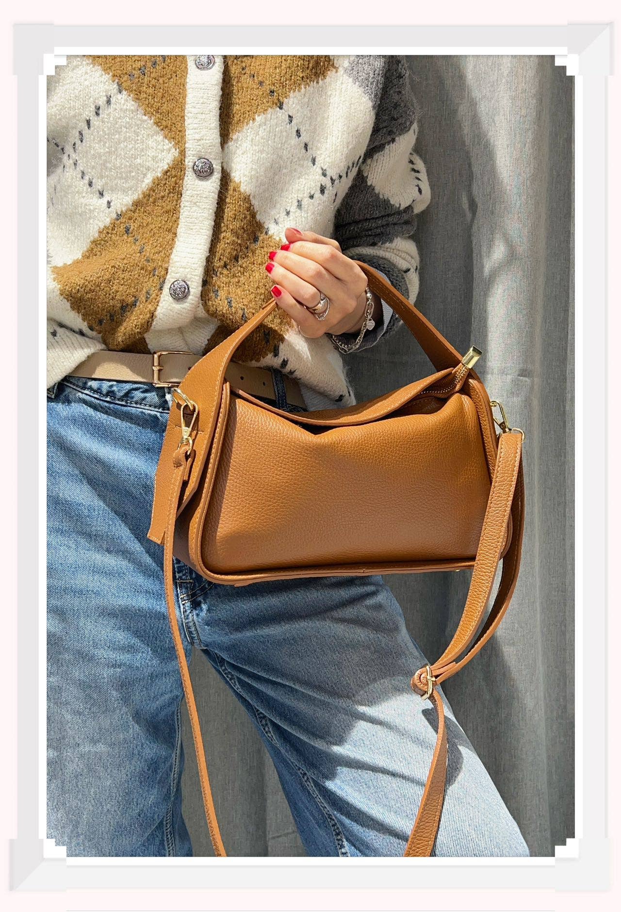 Z et Z – Großhandel Schultertasche – Damen – Handtasche aus genarbtem Leder mit Reißverschluss9