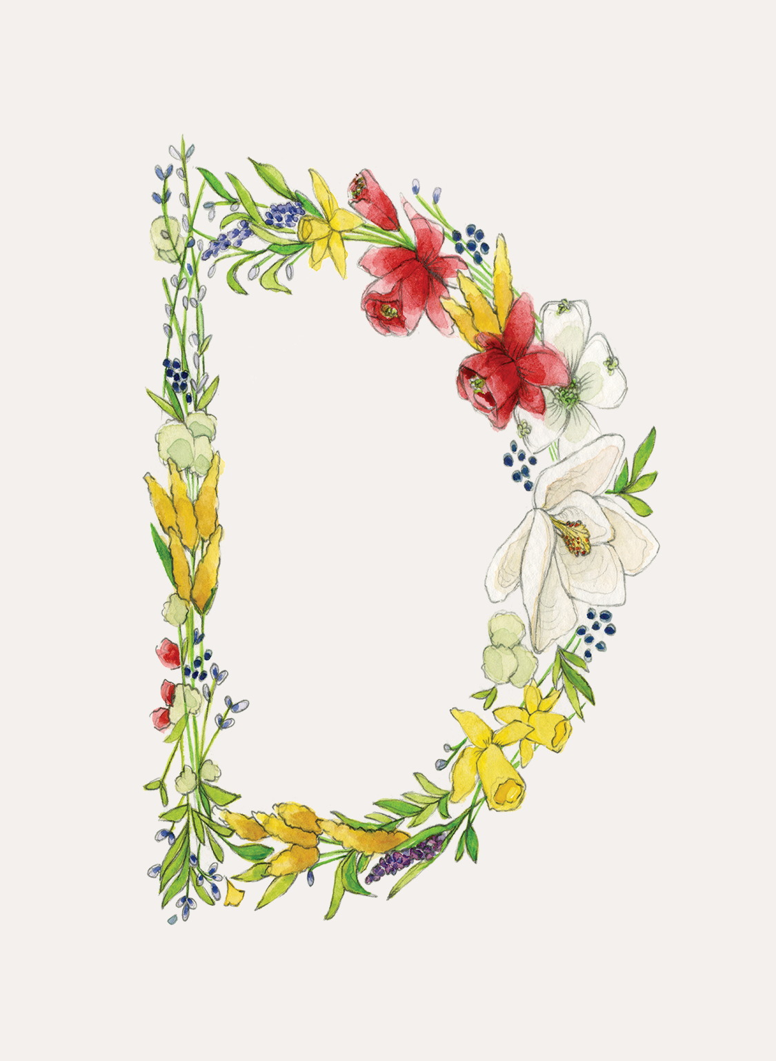 Hattie Darling - Wholesale Stationery/Notecard Set - Floral Monogram Stationery Set - 8 Folded Cards3