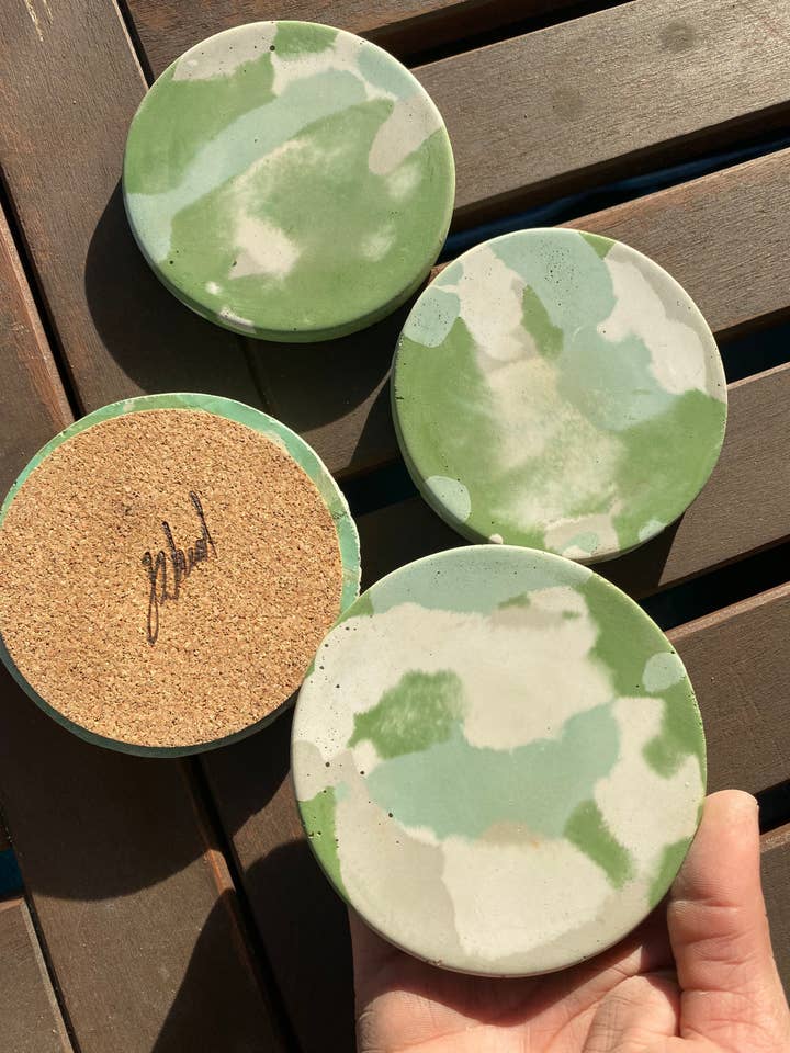 Limited Batch Marbled Concrete Coaster (Set of Four) for wholesale by Made By Rheal