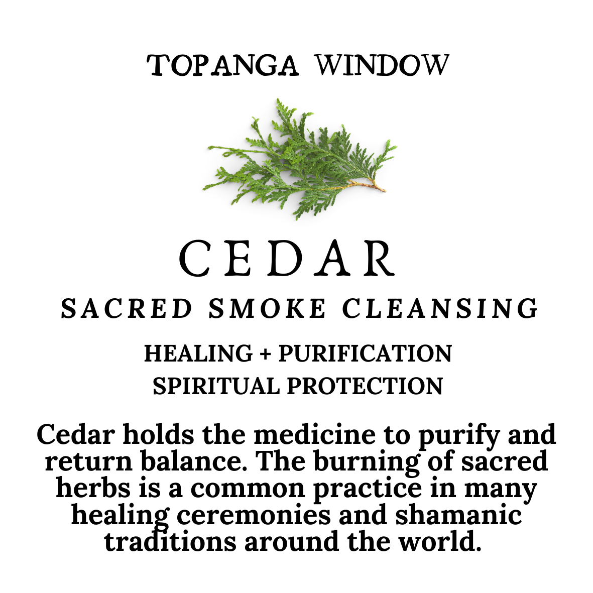 Topanga Window - Vente Bâton de sauge - Bâtonnet de purification fumée de cèdre avec romarin, thym et cannelle2