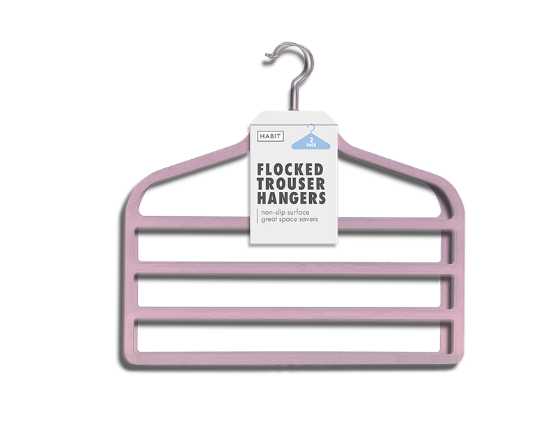 LMT-UK – wholesale Clothes hangers – Velvet Trouser Hanger 2pk - 50562838694953