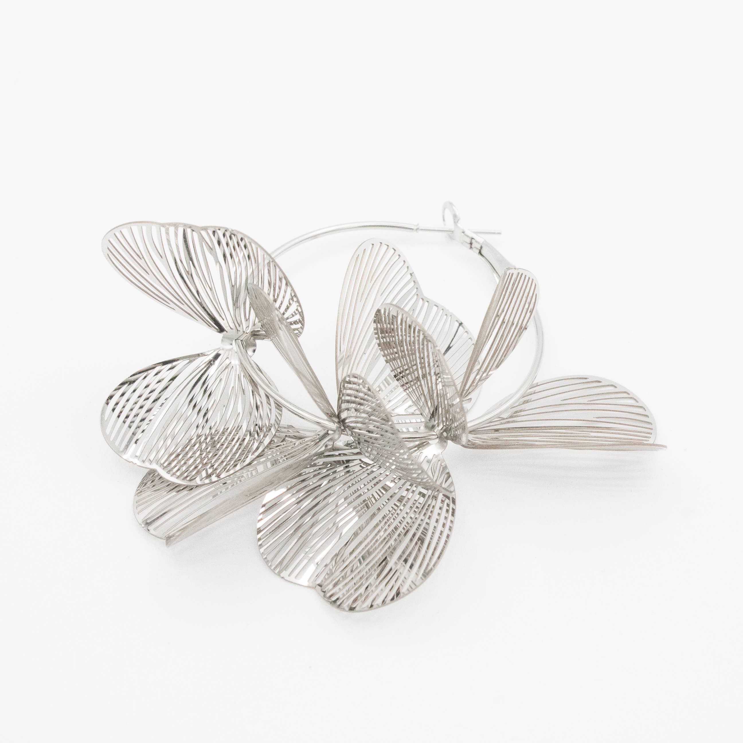 bungalowBlonde Jewelry - Vente Créoles - Boucles d'oreilles Island Bloom : Argent3