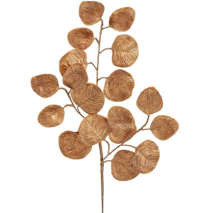 21" Eucalyptus Leaf Spray Copper for wholesale by Silk Flower Depot
