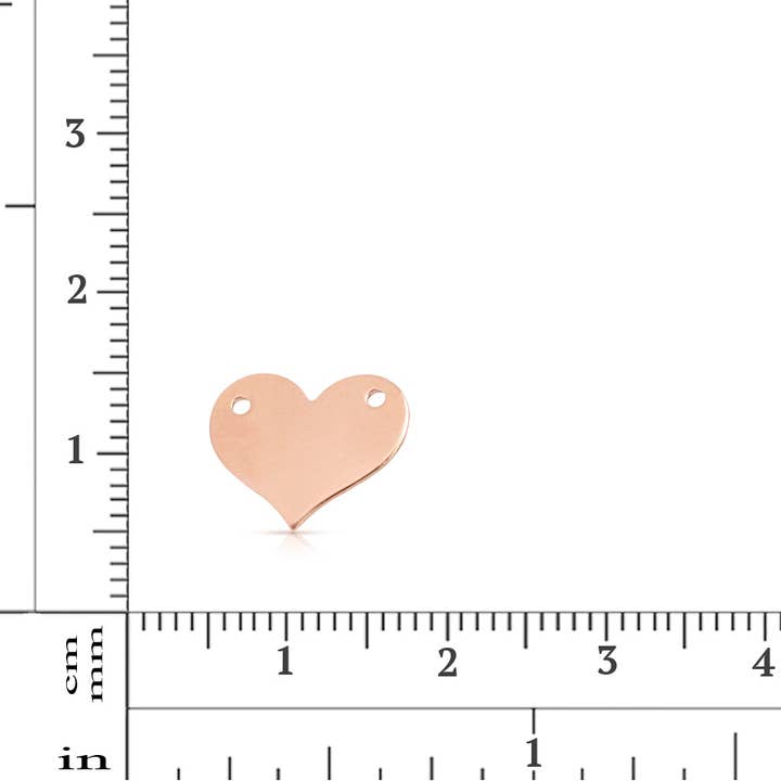 Plazko - Wholesale Individual Charm/Pendant - 14Kt Rose Gold Filled Blank Heart Connector 10.9x13mm - 2pcs/pack1