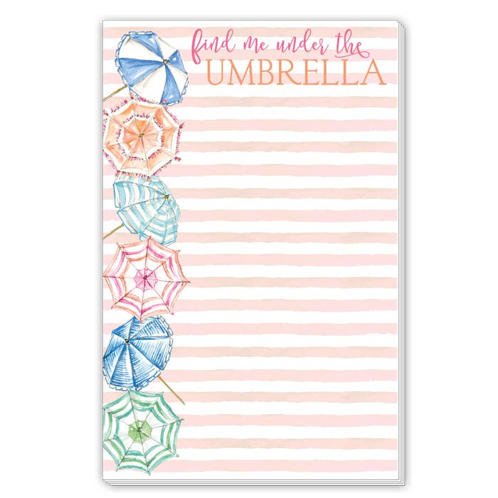 Handpainted Find Me Under The Umbrella Large Notepad for wholesale by RosanneBeck Collections