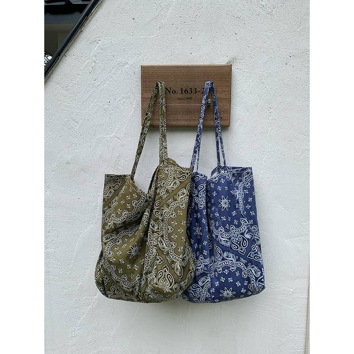 Stylish Reusable Paisley Print Shoulder Tote Bag for wholesale by Tourtiwi