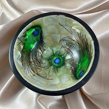 Multicolor Peacock Feather MOP Altar Bowl for wholesale on Faire3