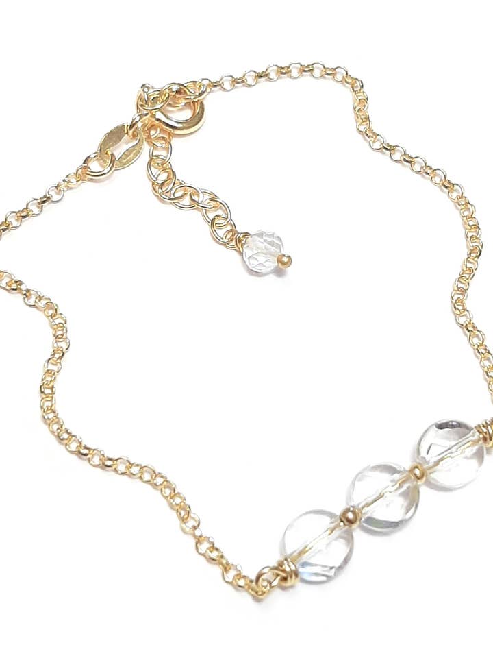 Maya armband van bergkristal en 925 verguld zilver voor wholesale door Andréa Chereau