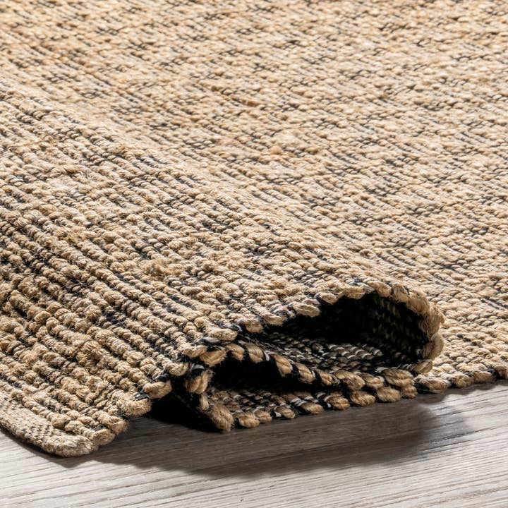 Natural Gillie Casual Striped Jute Blend Area Rug for wholesale on Faire
