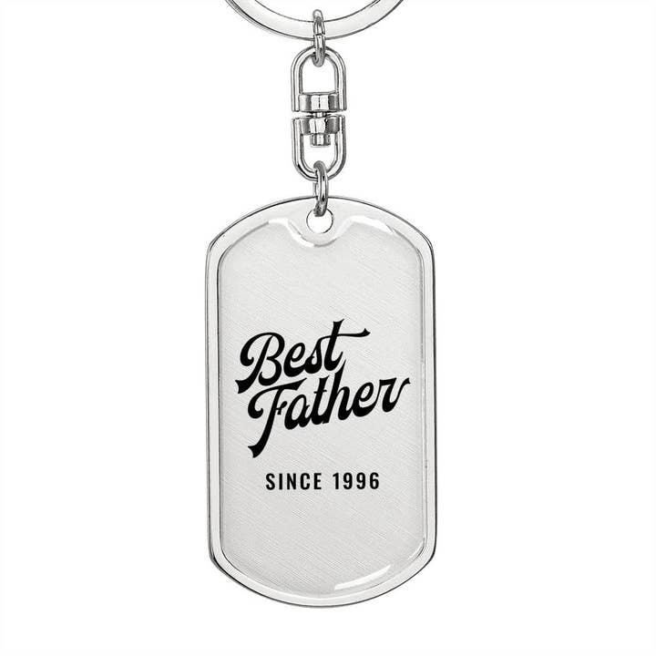 Best Father Since 1996 - Luxury Dog Tag Keychain for wholesale by Unique Gifts Store