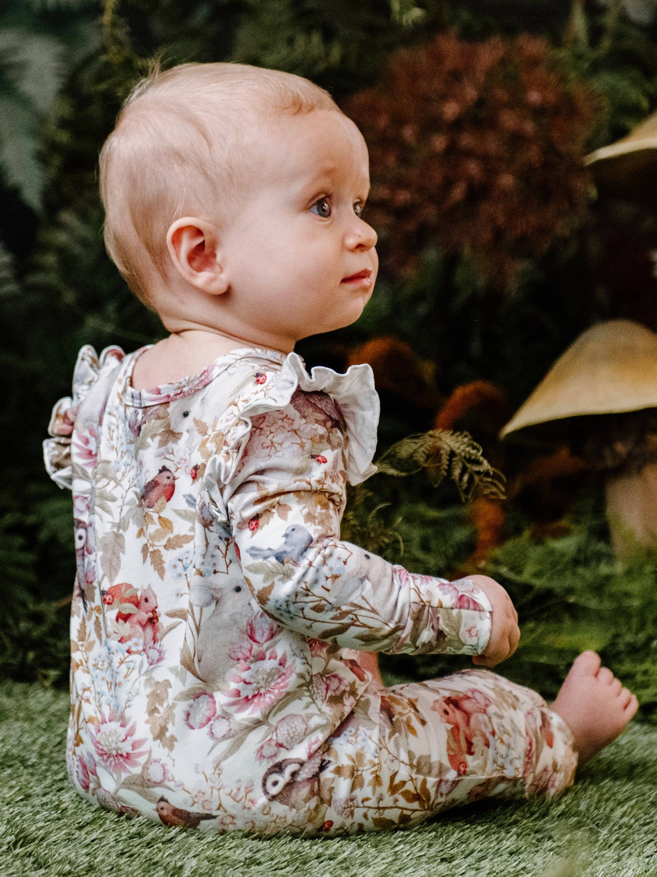 Fleur Harris - Wholesale Jumpsuit - Baby - 'Woodlands' Precious Frill Coverall - Marshmallow2