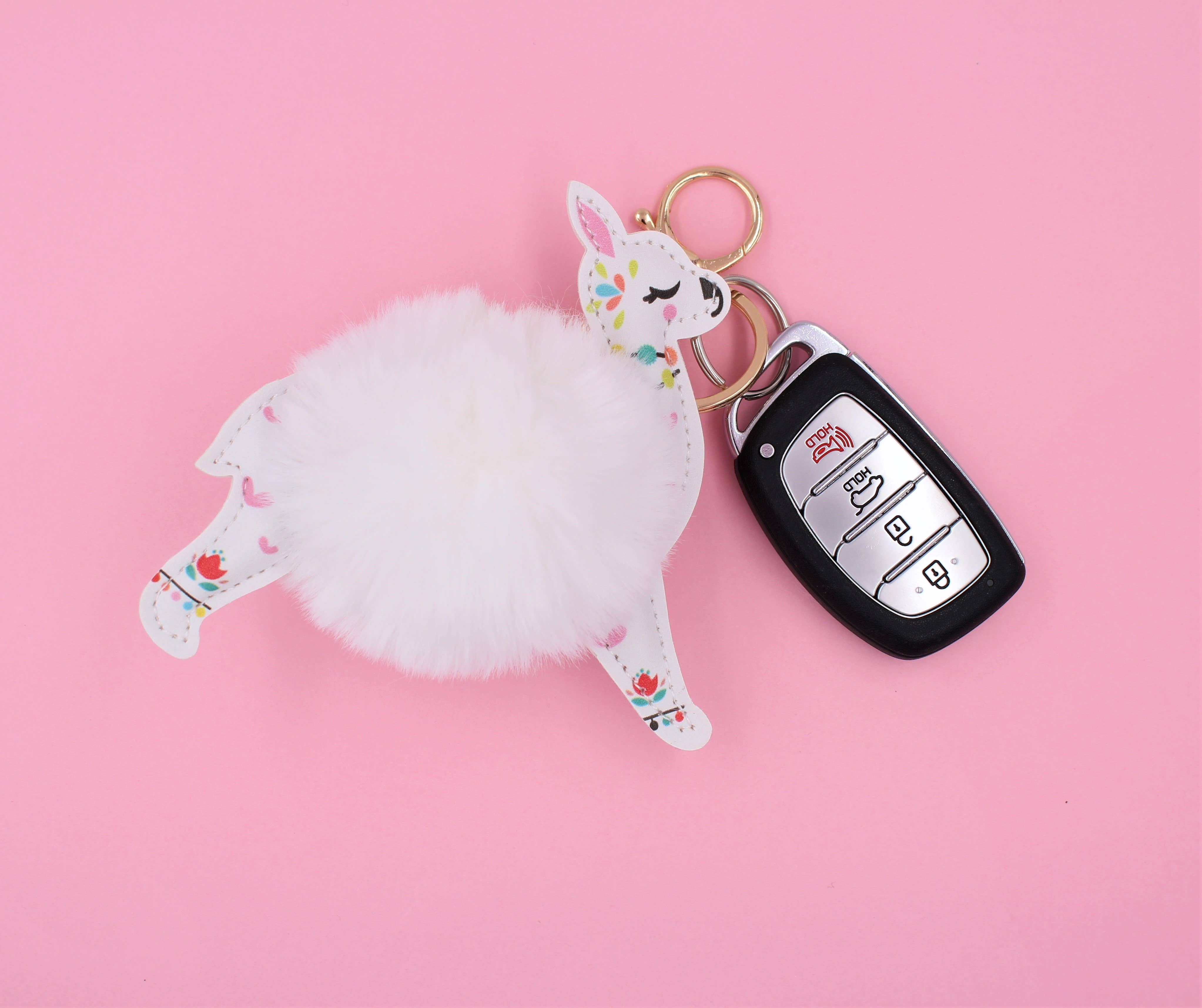 Real Sic - Wholesale Keychain - Unisex - Cute Animal Fuzzy Charm Pom Pom Keychain - Alpaca2