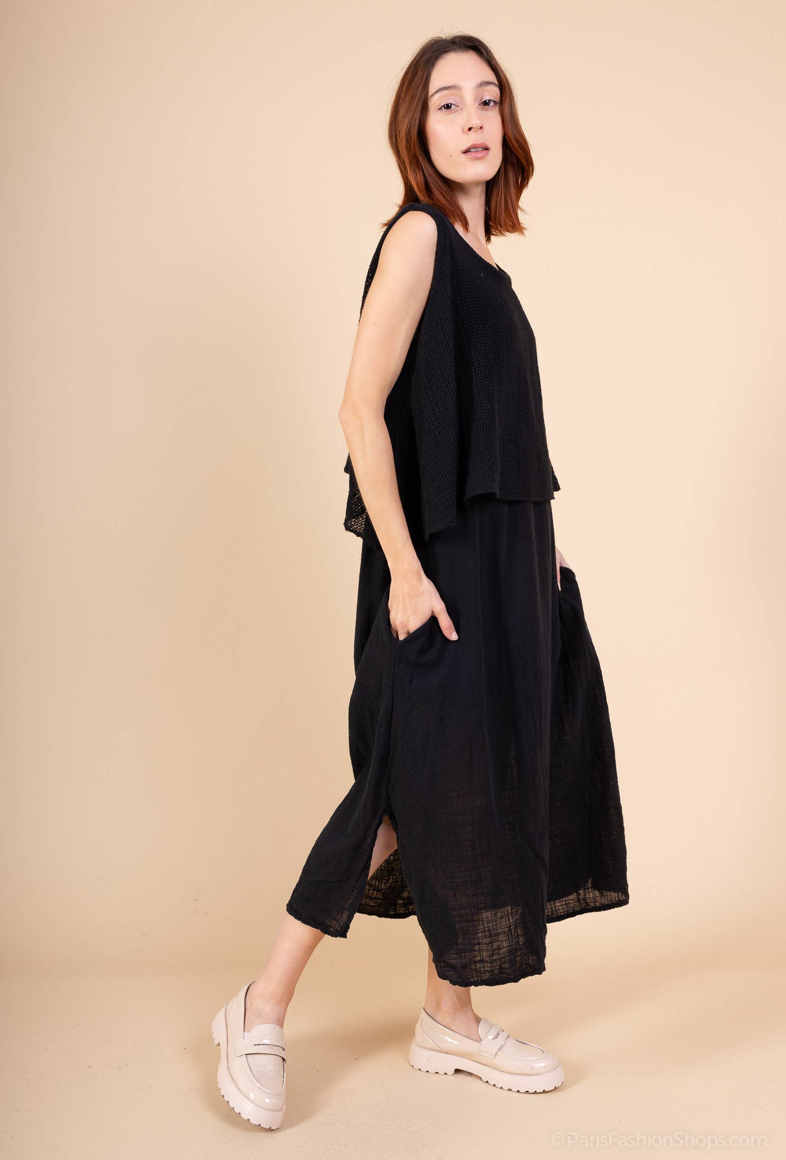 Shyloh – Engroshandel Kjole - Dame – Kjole i to materialer af bomuld 304966