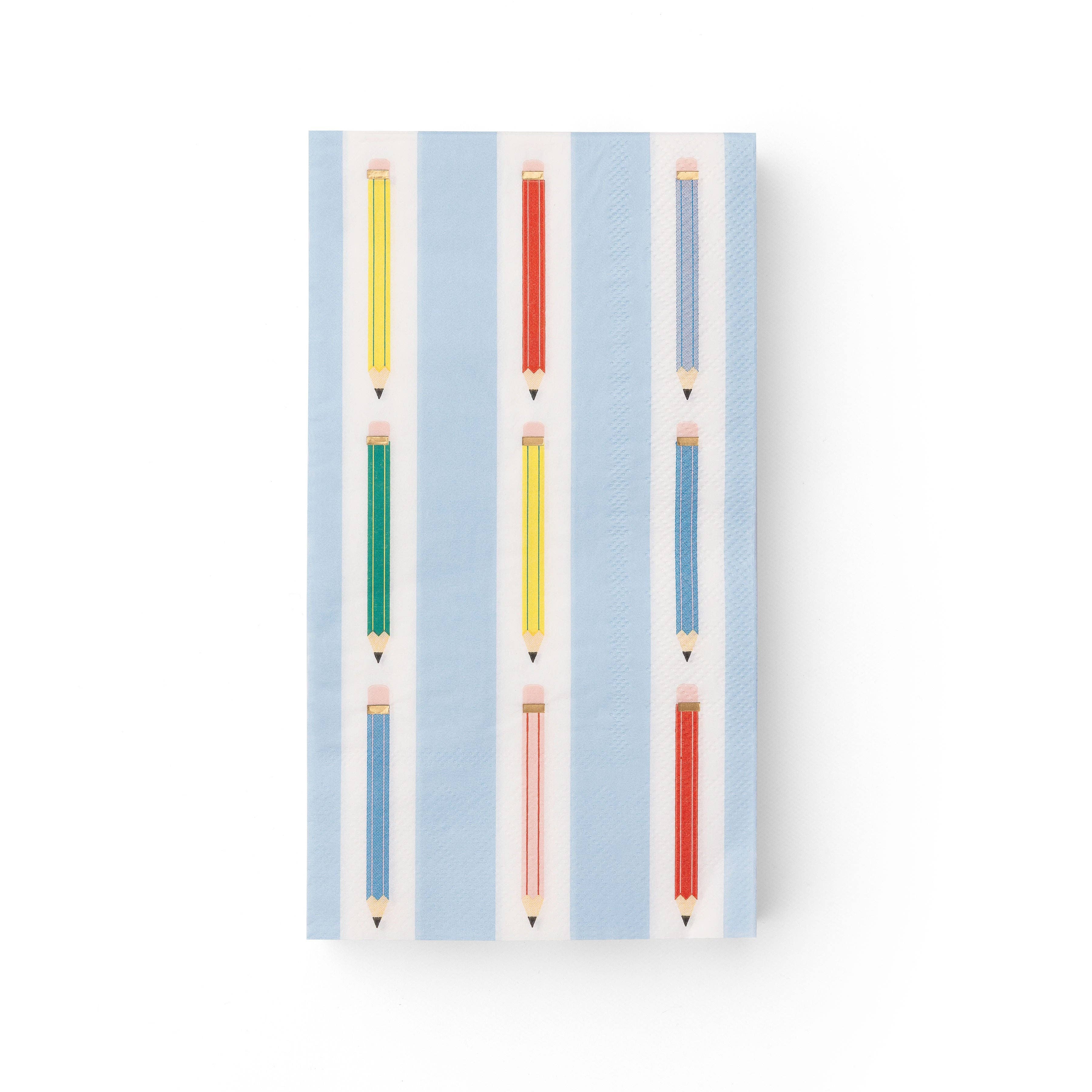 Bonjour Fête - Wholesale Disposable Napkin - PENCIL STRIPE GUEST TOWELS