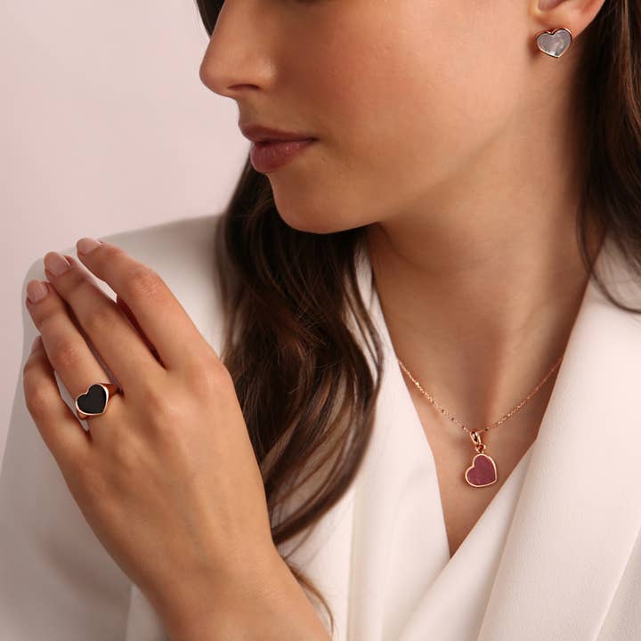 Bronzallure – Großhandel Cocktail-/Statement-Ring – Chevalier Ring mit Herz aus Naturstein