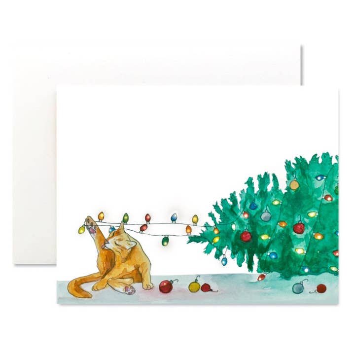 Christmas Cat Vibes for wholesale by Mabel Paper Co.