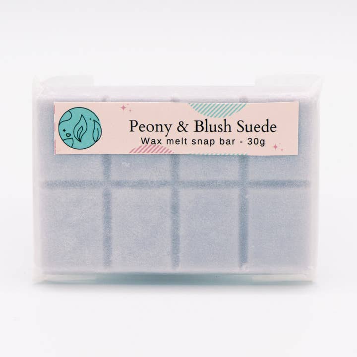 Peony & Blush Suede Wax Melt Snap Bar for wholesale by Brighton Rock Workshop