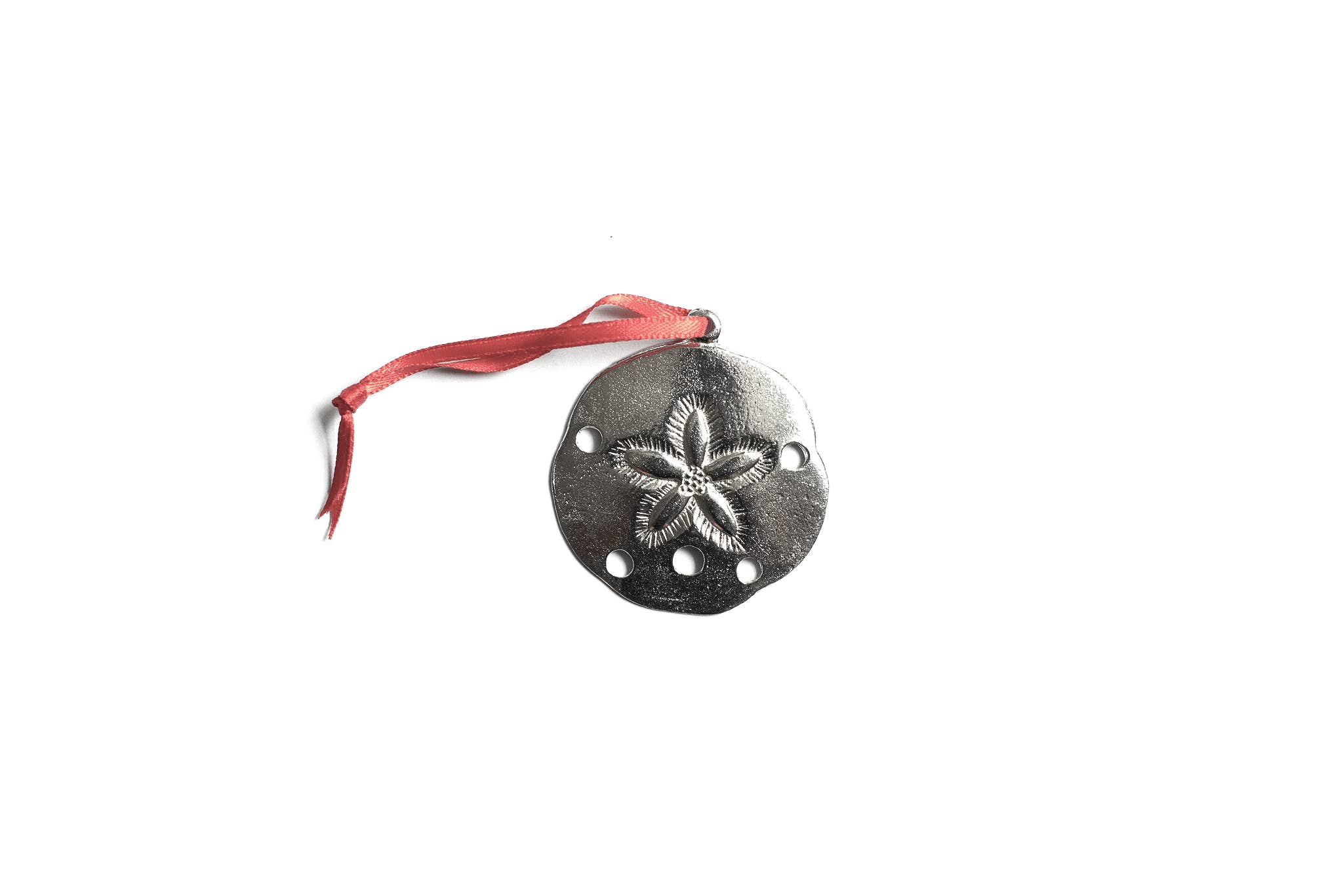 House of Morgan Pewter - Wholesale Ornament - Handmade Sand Dollar Seashell Christmas Ornament Pewter6