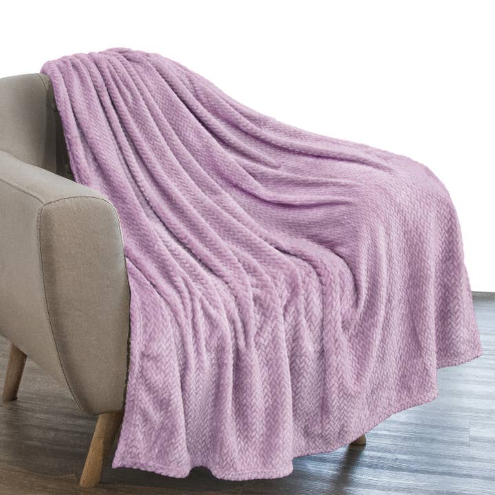 Pavilia - Venta al por mayor Mantas de sofá - Manta polar con textura de hojas