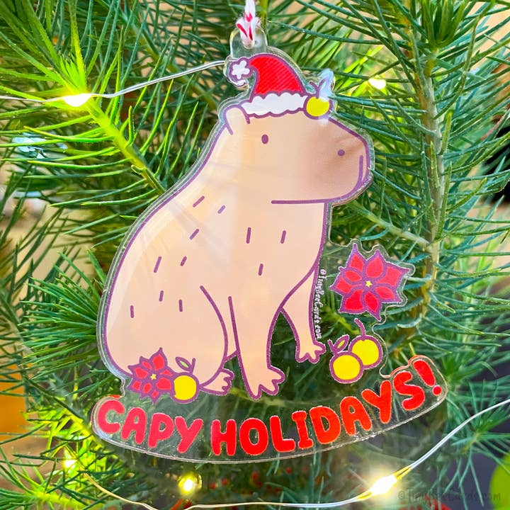 Decorazione natalizia Capybara «Capy Holidays» per la vendita all'ingrosso da parte di Tiny Bee Cards