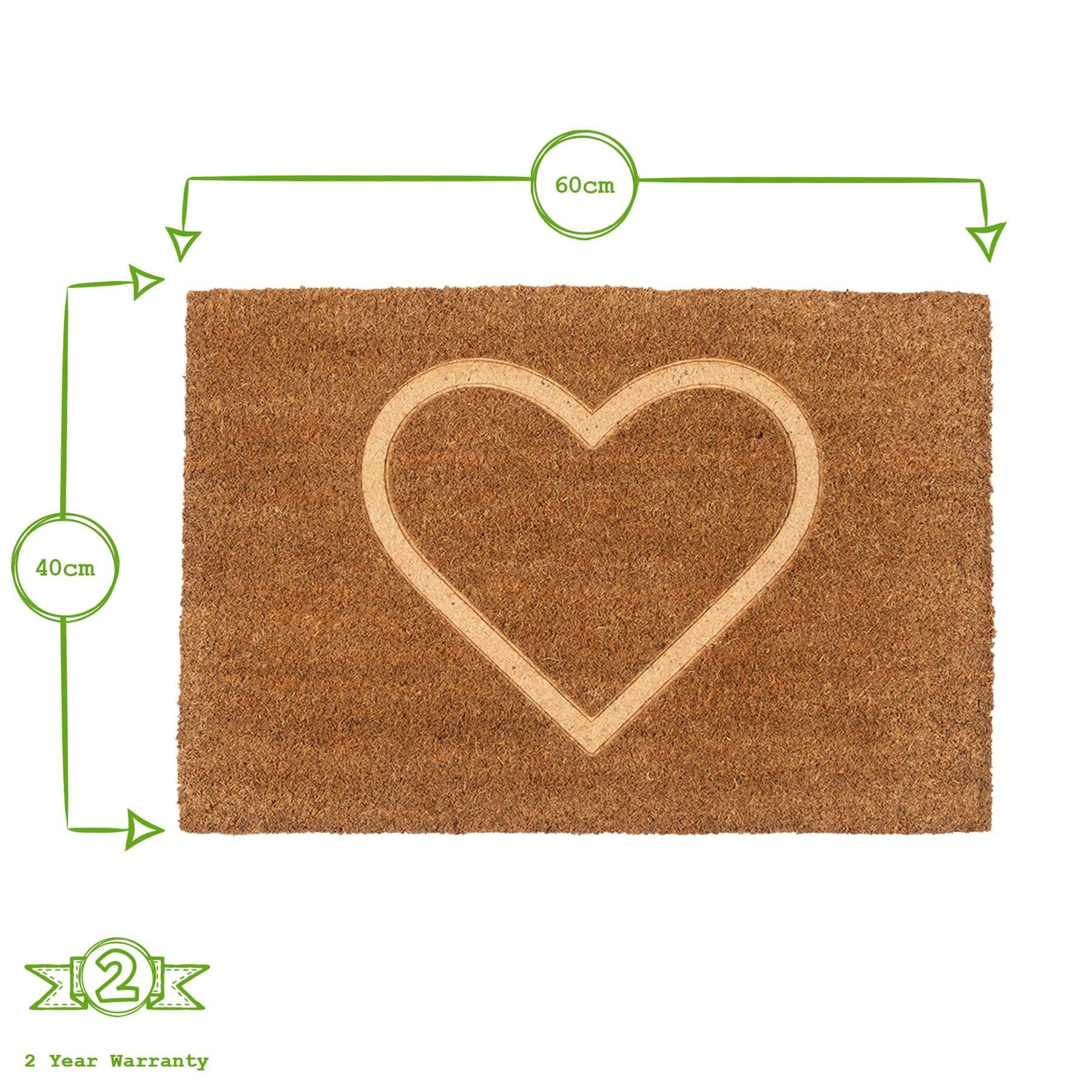 Rinkit Ltd - Wholesale Deurmat - Nicola Spring Coir Deurmat - 60 x 40cm - Hart met reliëf3