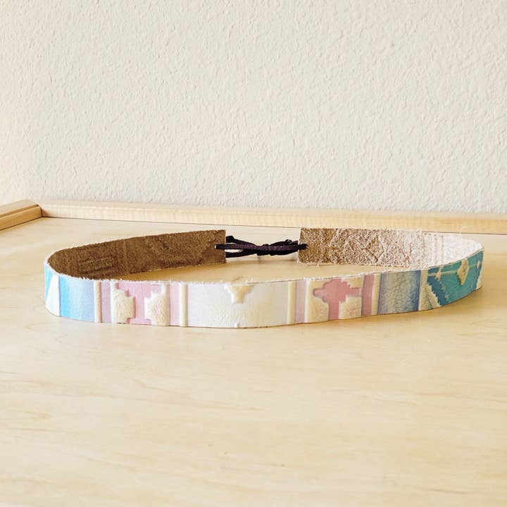 **Pastel Navajo Embossed Leather Hat Band Only 950o and other Purchase Wholesale feather hat band. Free Returns & Net 60 Terms on Faire trending on Faire.
