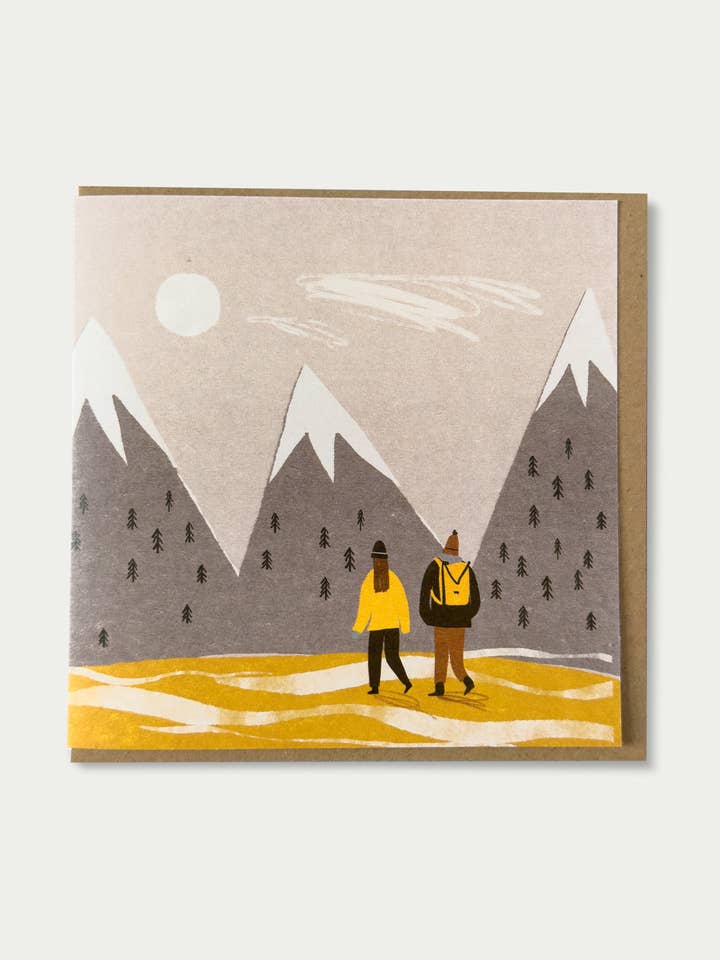 Mountain Walk Greetings Card for wholesale by Oldfield Design Co