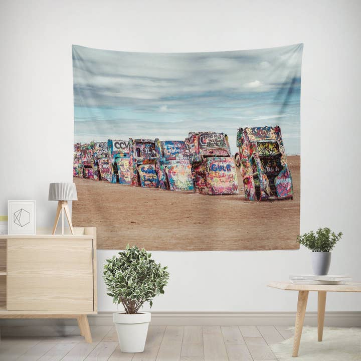 Graffiti Cars Texas Tapeçaria, Cadillac Ranch, Amarillo por atacado de lostkatphoto